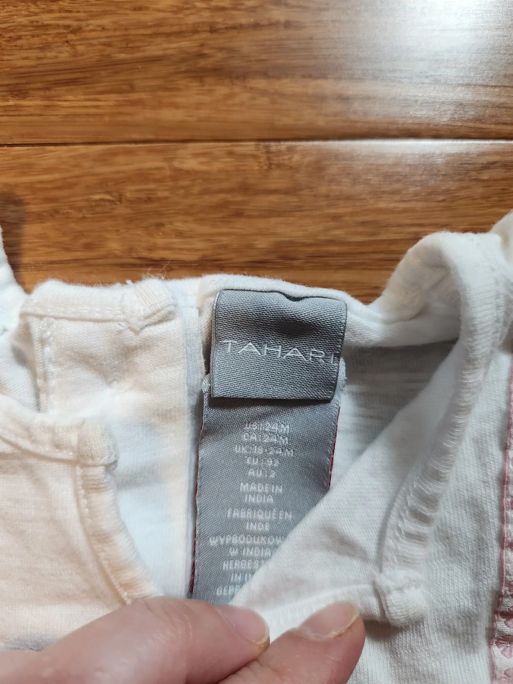 Tahari Set Of 2 Girls' Pink & White Cotton Summer Tunic Shirts, 24 Months